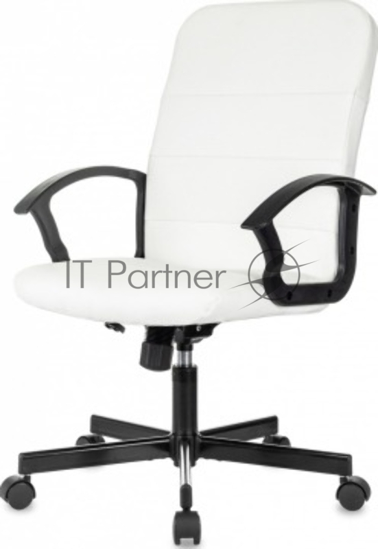 Кресло Бюрократ Triest белый эко.кожа крестов. металл черный