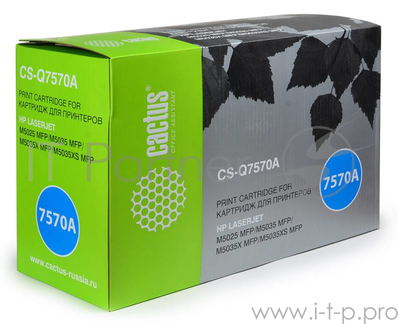 Тонер Картридж Cactus CS-Q7570A черный для HP LJ M5025/M5035/M5035X/M5035XS (15000стр.)