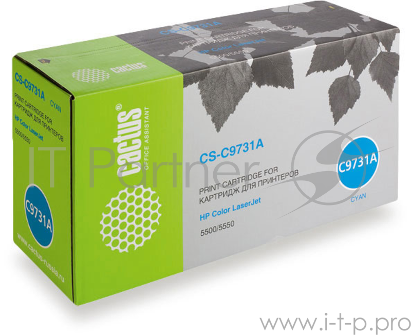Тонер Картридж Cactus CS-C9731A голубой для HP CLJ 5500/5550 (13000стр.)