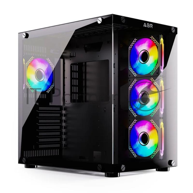 Компьютерный корпус ABR Sea View Black (1*USB Type-C, 2*USB 2.0, HD Audio, 4xRGB Fan, ATX, Micro-ATX)