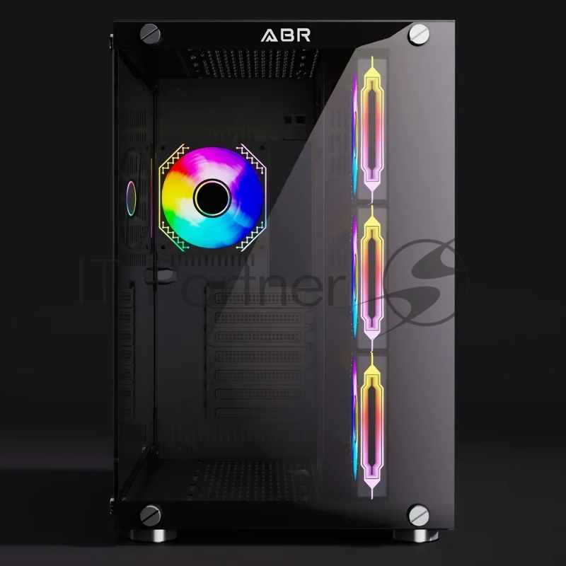 Компьютерный корпус ABR Sea View Black (1*USB Type-C, 2*USB 2.0, HD Audio, 4xRGB Fan, ATX, Micro-ATX)