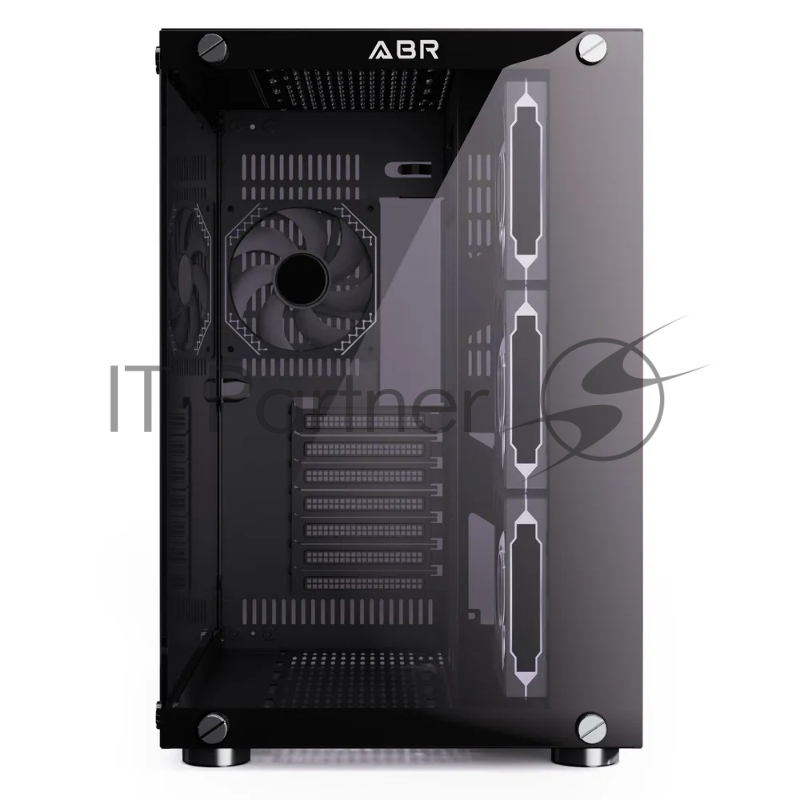 Компьютерный корпус ABR Sea View Black (1*USB Type-C, 2*USB 2.0, HD Audio, 4xRGB Fan, ATX, Micro-ATX)