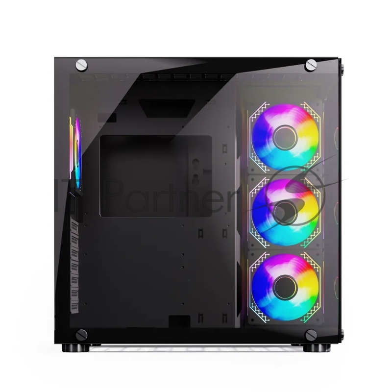 Компьютерный корпус ABR Sea View Black (1*USB Type-C, 2*USB 2.0, HD Audio, 4xRGB Fan, ATX, Micro-ATX)