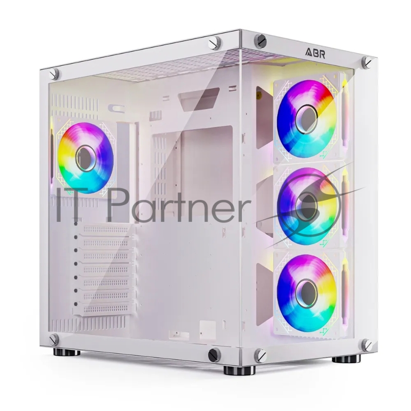 Компьютерный корпус ABR Sea View White (1*USB Type-C, 2*USB 2.0, HD Audio, 4xRGB Fan, ATX, Micro-ATX)