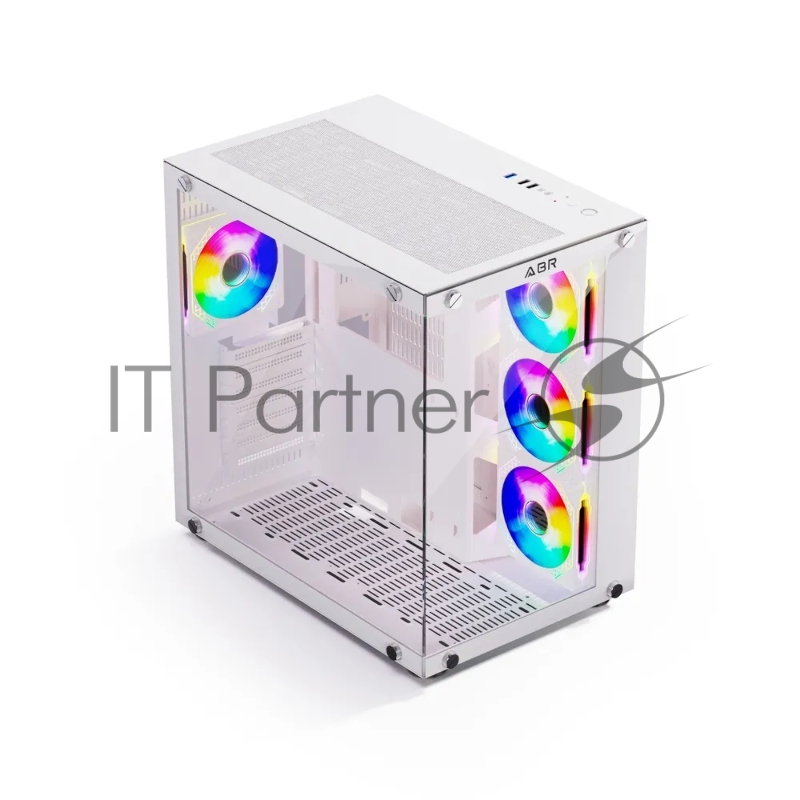 Компьютерный корпус ABR Sea View White (1*USB Type-C, 2*USB 2.0, HD Audio, 4xRGB Fan, ATX, Micro-ATX)