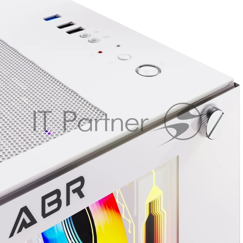 Компьютерный корпус ABR Sea View White (1*USB Type-C, 2*USB 2.0, HD Audio, 4xRGB Fan, ATX, Micro-ATX)