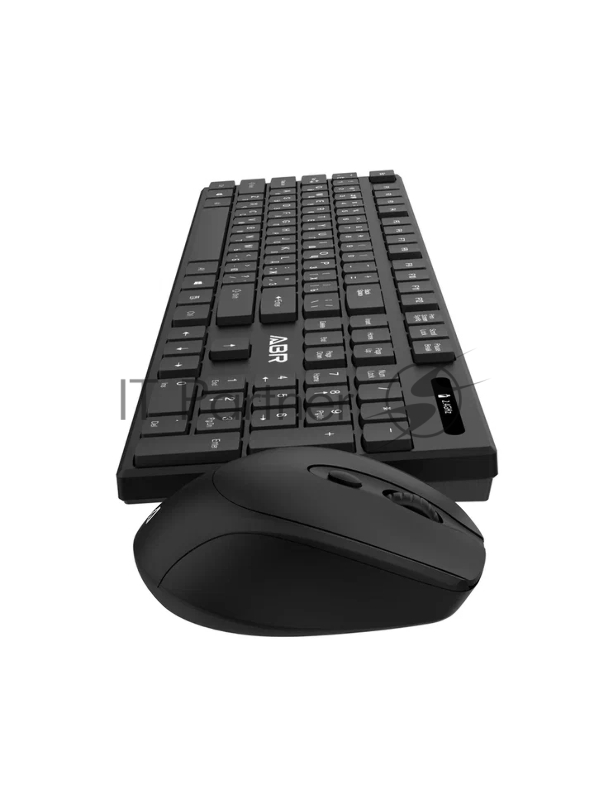 Клавиатура и мышь ABR KW814 черный, интерфейс USB, беспроводной, 2.4G, RU/EN
