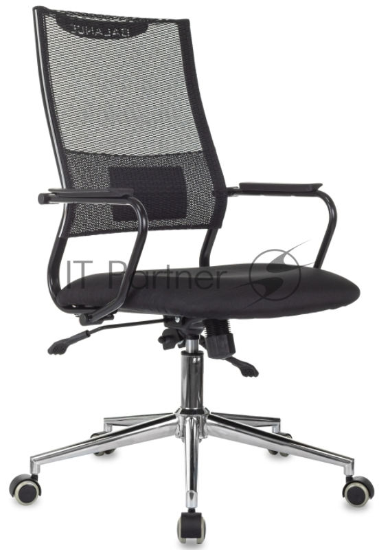 Кресло руководителя Бюрократ CH Balance-LUX черный KM-01 Neo Black сетка/ткань, крестов. металл хром