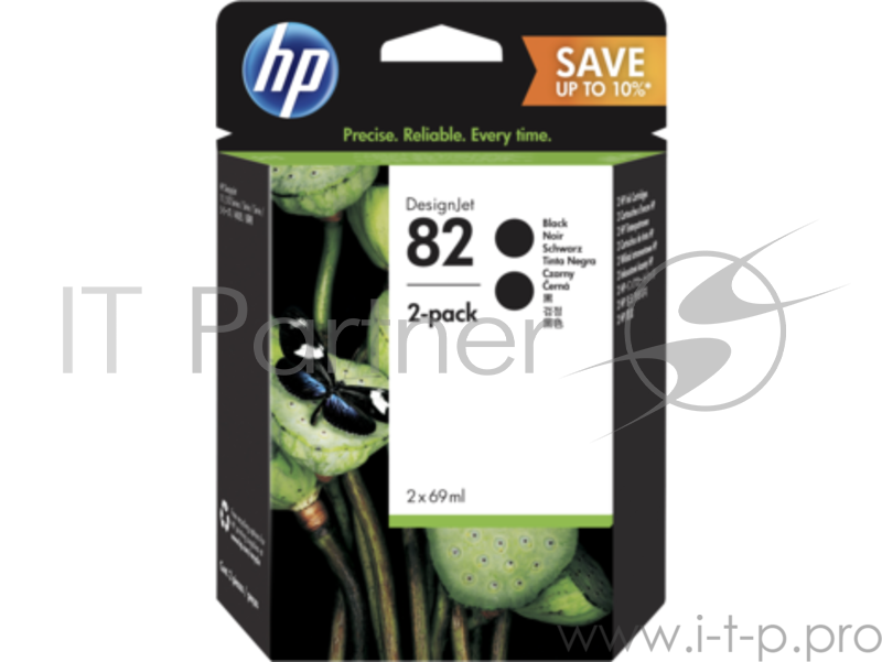 Картридж HP 82 Black 2-Pack для принтеров Designjet, 69 мл