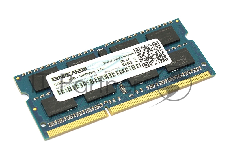Оперативная память Ankowall, DDR3, 2GB (1x2GB), 1600 MHz, CL11, SO-DIMM