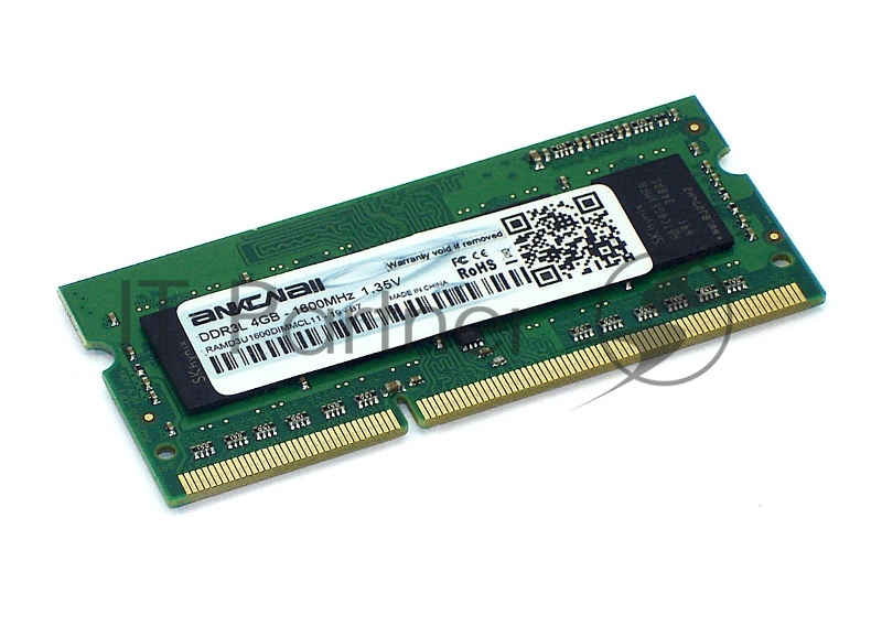 Оперативная память Ankowall, DDR3L, 4GB (1x4GB), 1600 MHz, CL11, SO-DIMM