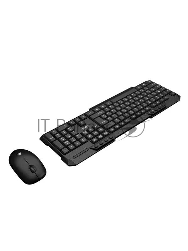 Клавиатура и мышь ABR KW807 черный, интерфейс USB, беспроводной, 2.4G, RU/EN