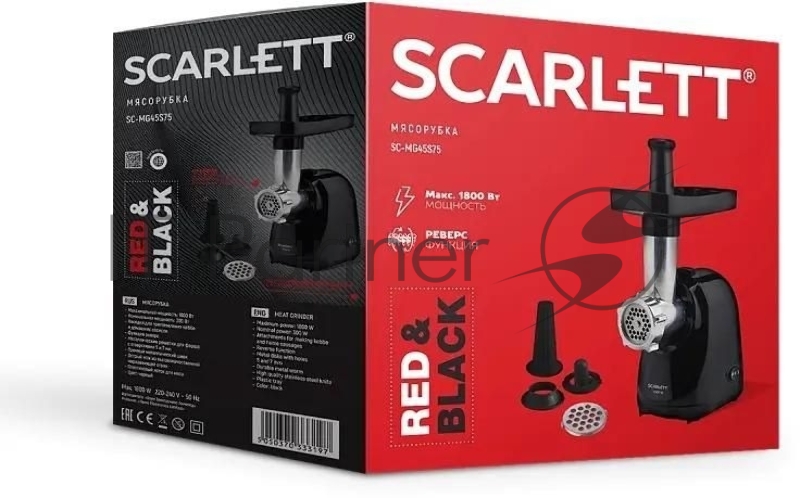 Мясорубка Scarlett SC-MG45S75 черный / красный