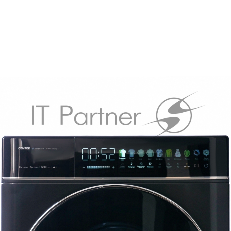 Стиральная машина Centek CT-1967 (черный) с сушкой инверторный мотор