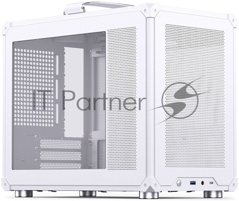 Корпус без блока питания JONSBO C6 MAX Handle, Mini-Tower, TG, no fan, 1xUSB-A 3.0 + 1xUSB-C 3.1, mATX, mITX White