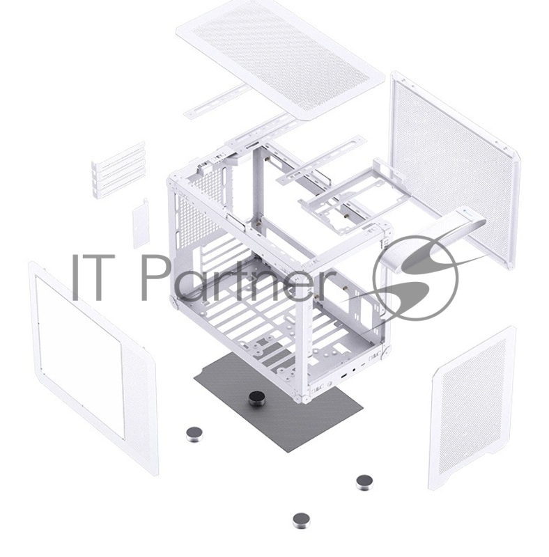 Корпус без блока питания JONSBO C6 MAX Handle, Mini-Tower, TG, no fan, 1xUSB-A 3.0 + 1xUSB-C 3.1, mATX, mITX White