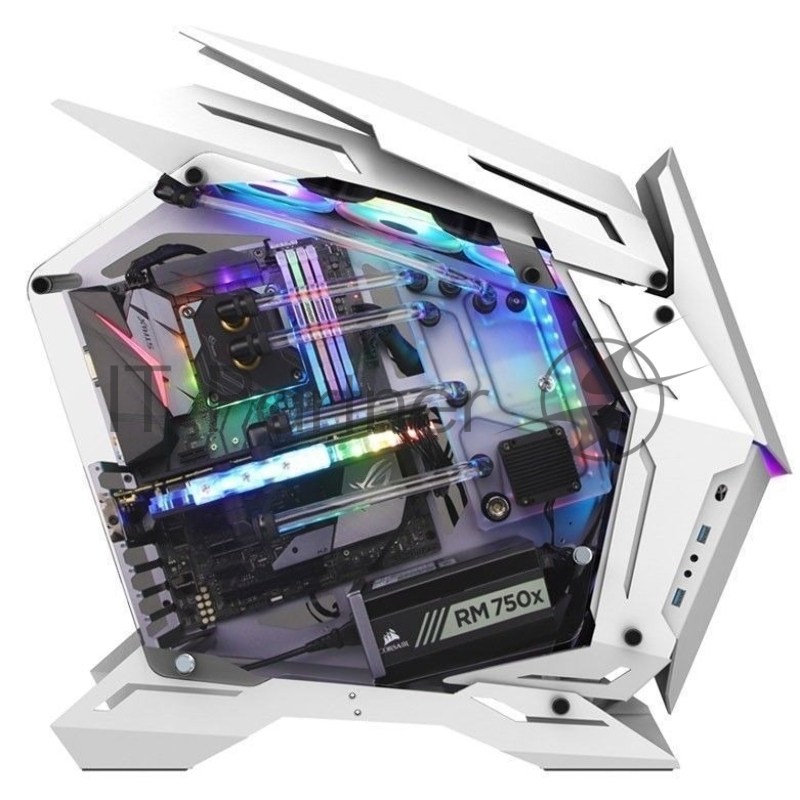 Корпус без блока питания JONSBO MOD-3, Full-Tower, TG, no fans, 2xUSB-A 3.0, EATX, ATX, mATX, mITX White