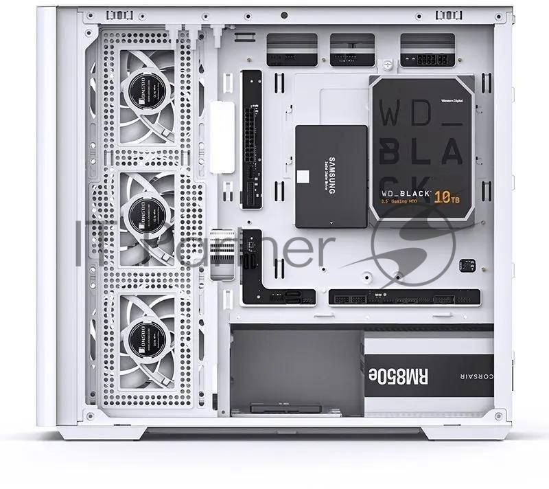 Корпус без блока питания JONSBO D300, Mini-Tower, TG, no fan, 2xUSB-A 3.2 + 1xUSB-C 3.2, mATX, mITX White