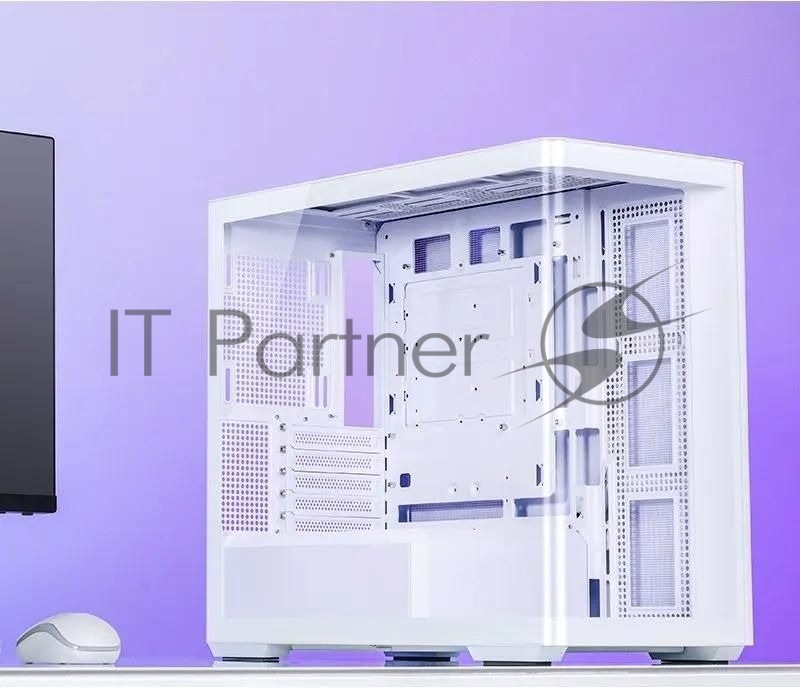 Корпус без блока питания JONSBO D300, Mini-Tower, TG, no fan, 2xUSB-A 3.2 + 1xUSB-C 3.2, mATX, mITX White