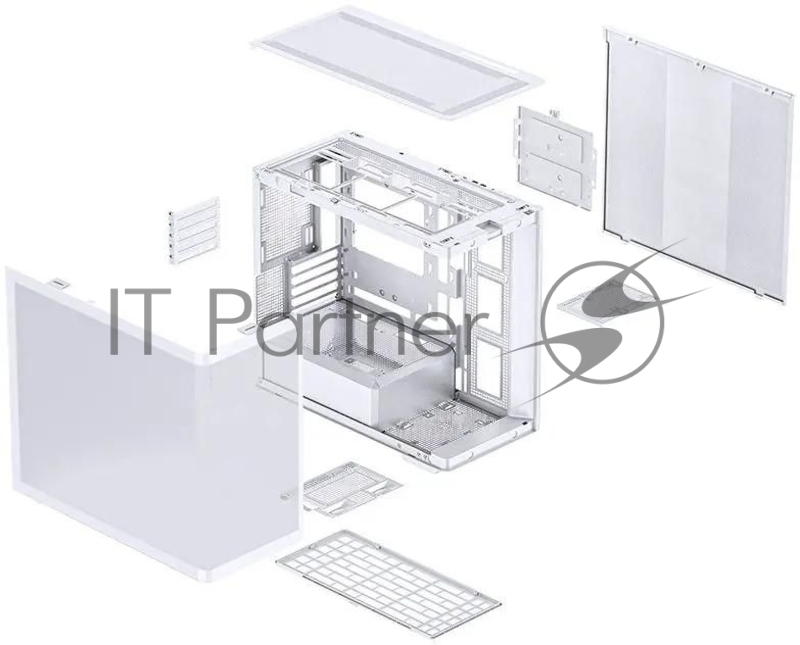 Корпус без блока питания JONSBO D300, Mini-Tower, TG, no fan, 2xUSB-A 3.2 + 1xUSB-C 3.2, mATX, mITX White