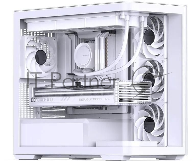 Корпус без блока питания JONSBO D300, Mini-Tower, TG, no fan, 2xUSB-A 3.2 + 1xUSB-C 3.2, mATX, mITX White