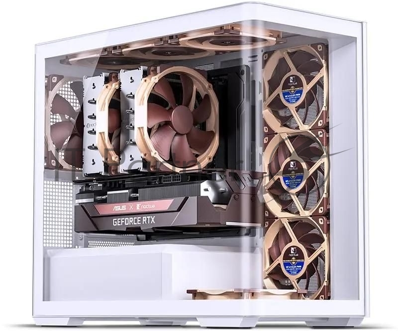 Корпус без блока питания JONSBO D300, Mini-Tower, TG, no fan, 2xUSB-A 3.2 + 1xUSB-C 3.2, mATX, mITX White