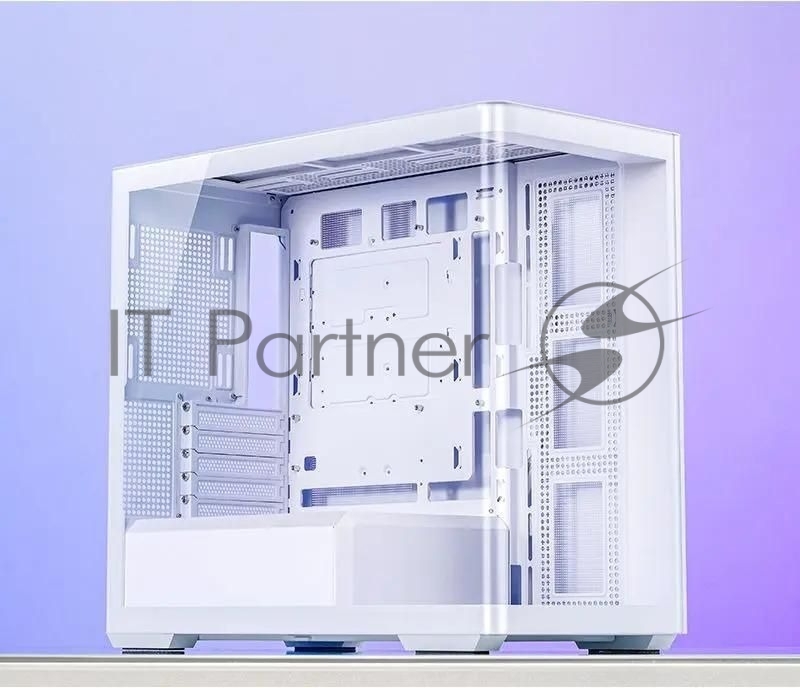 Корпус без блока питания JONSBO D300, Mini-Tower, TG, no fan, 2xUSB-A 3.2 + 1xUSB-C 3.2, mATX, mITX White