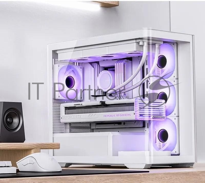 Корпус без блока питания JONSBO D300, Mini-Tower, TG, no fan, 2xUSB-A 3.2 + 1xUSB-C 3.2, mATX, mITX White