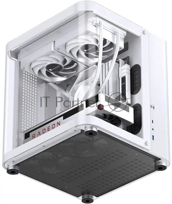 Корпус без блока питания JONSBO TK-1, Mini-Tower, TG, no fan, 1xUSB-A 3.2 + 1xUSB-C 3.2, mATX, mITX White