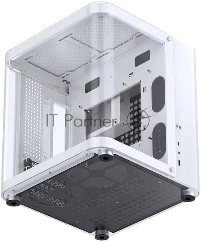 Корпус без блока питания JONSBO TK-1, Mini-Tower, TG, no fan, 1xUSB-A 3.2 + 1xUSB-C 3.2, mATX, mITX White
