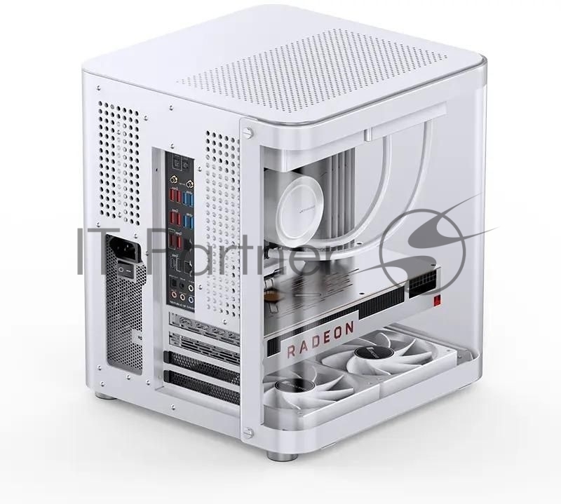 Корпус без блока питания JONSBO TK-1, Mini-Tower, TG, no fan, 1xUSB-A 3.2 + 1xUSB-C 3.2, mATX, mITX White
