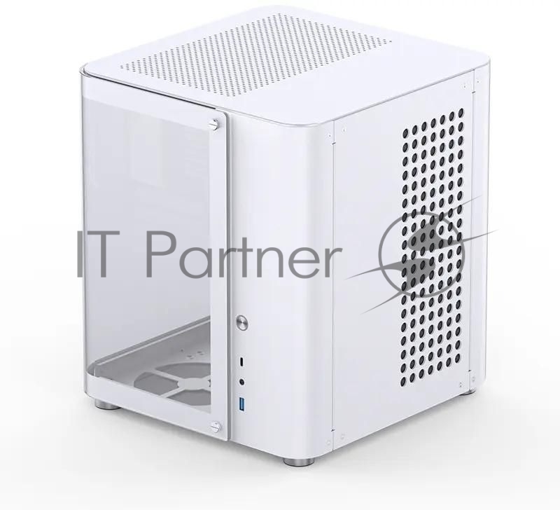 Корпус без блока питания JONSBO TK-1, Mini-Tower, TG, no fan, 1xUSB-A 3.2 + 1xUSB-C 3.2, mATX, mITX White