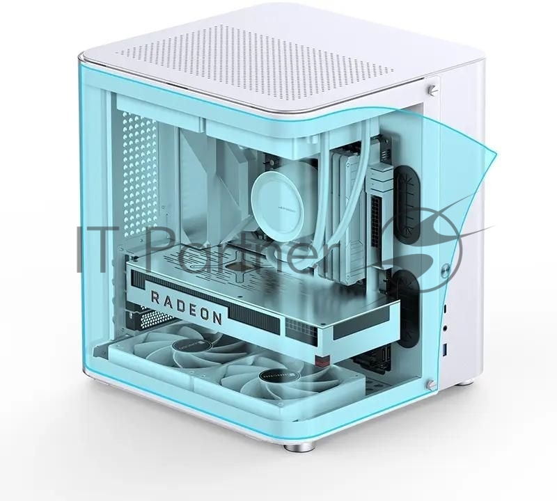 Корпус без блока питания JONSBO TK-1, Mini-Tower, TG, no fan, 1xUSB-A 3.2 + 1xUSB-C 3.2, mATX, mITX White