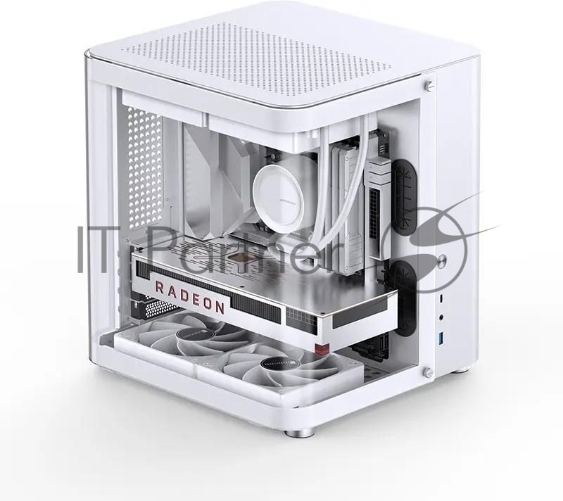 Корпус без блока питания JONSBO TK-1, Mini-Tower, TG, no fan, 1xUSB-A 3.2 + 1xUSB-C 3.2, mATX, mITX White