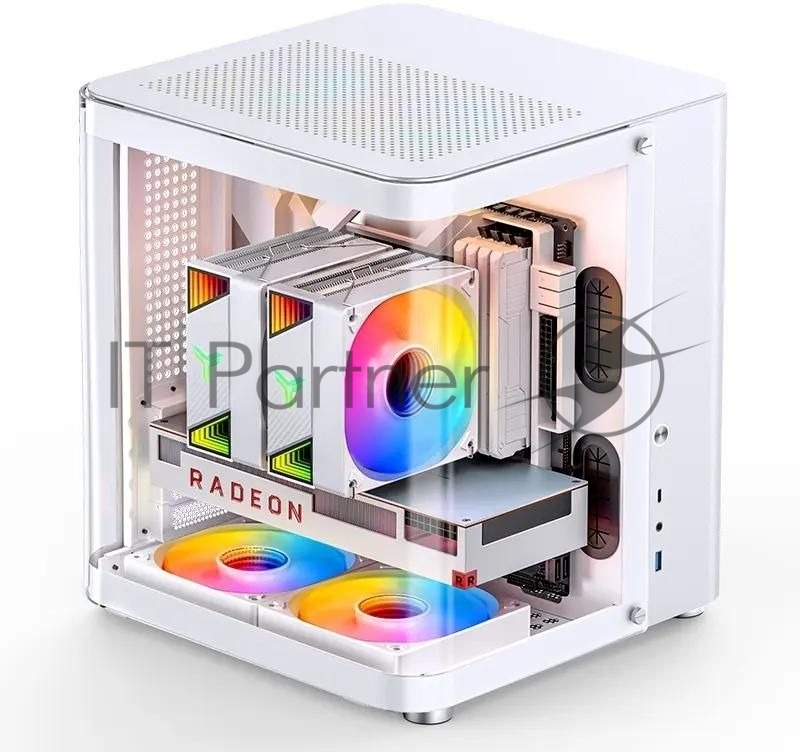 Корпус без блока питания JONSBO TK-1, Mini-Tower, TG, no fan, 1xUSB-A 3.2 + 1xUSB-C 3.2, mATX, mITX White