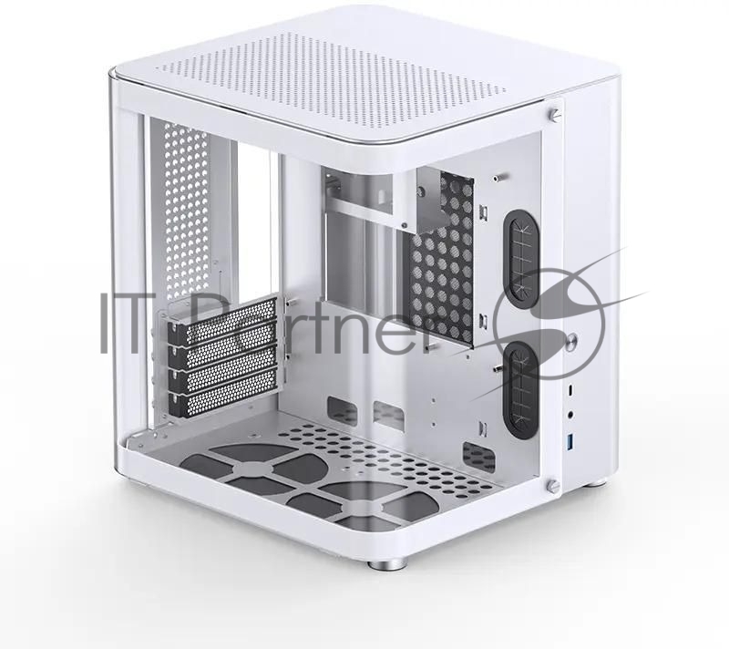 Корпус без блока питания JONSBO TK-1, Mini-Tower, TG, no fan, 1xUSB-A 3.2 + 1xUSB-C 3.2, mATX, mITX White
