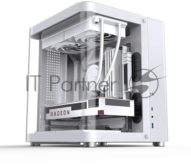 Корпус без блока питания JONSBO TK-1, Mini-Tower, TG, no fan, 1xUSB-A 3.2 + 1xUSB-C 3.2, mATX, mITX White