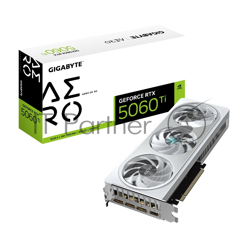 Видеокарта Gigabyte PCI-E 5.0 GV-N506TAERO OC-8GD 1.0 NVIDIA GeForce RTX 5060TI 8Gb 128bit GDDR7 2647/28000 Без Видеовыходов HDMIx1 DPx3 HDCP Ret