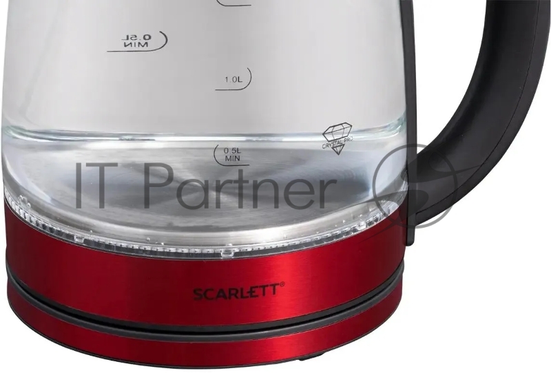 Чайник электрический Scarlett SC-EK27G65 красный/черный, 1800 Вт, 1.8 л