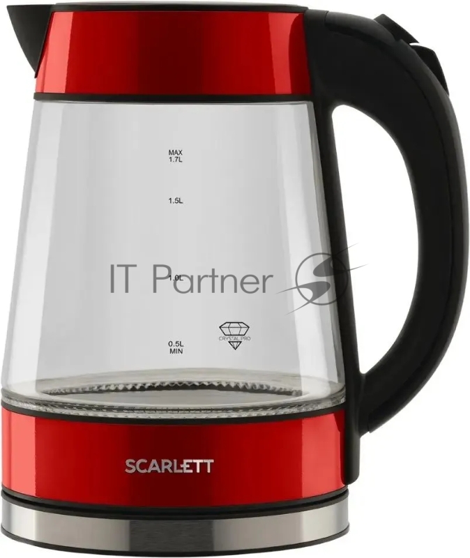 Чайник электрический Scarlett SC-EK27G79 красный, 2200 Вт, 1.7 л