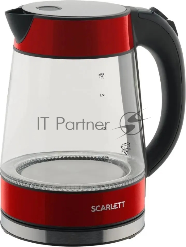 Чайник электрический Scarlett SC-EK27G79 красный, 2200 Вт, 1.7 л