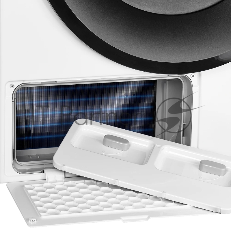 Сушильная машина MONSHER MDM 660 Blanc, High-Tech, загрузка 9 кг, 15 программ, тепловой насос, подсветка барабана, отсрочка старта, электронное управление, блокировка от детей, энергоэффективность А++, цвет белый