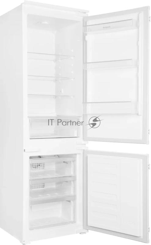 Встраиваемый холодильник Hotpoint HBH 18 белый двухкамерный 193/69л морозилка снизу