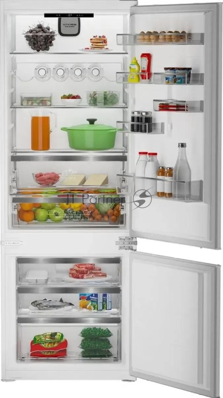 Встраиваемый холодильник Hotpoint HBT 400I белый двухкамерный 280/75л морозилка снизу