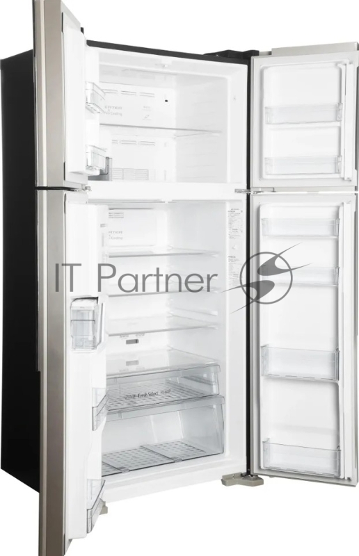 Холодильник Hitachi R-W660PUC7X GC шампань стекло двухкамерный инвертер 396/144л морозилка сверху