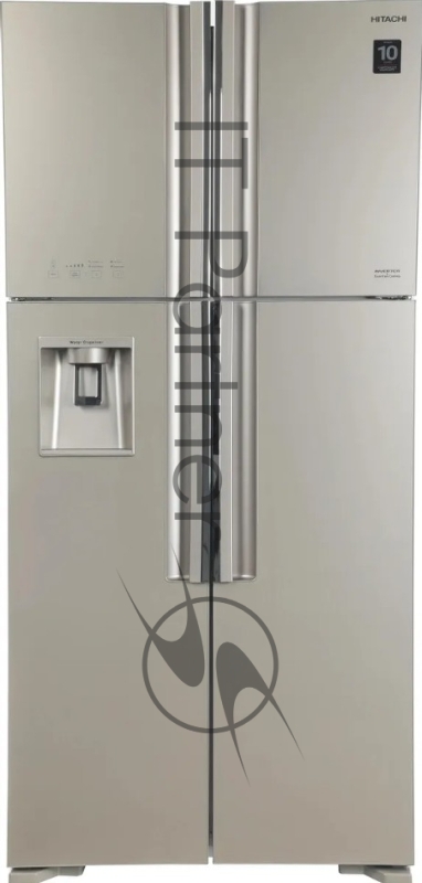 Холодильник Hitachi R-W660PUC7X GC шампань стекло двухкамерный инвертер 396/144л морозилка сверху