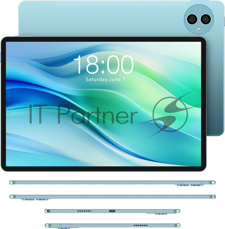 Планшет Teclast P50 T606 (1.6) 8C RAM6Gb ROM128Gb 11 IPS 1280x800 4G 1Sim Android 14 голубой 13Mpix 5Mpix BT WiFi microSD 1Tb 8000mAh