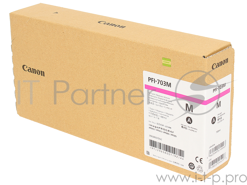 Картридж Canon PFI-703 M для плоттера iPF815/825. Пурпурный. 700 мл.