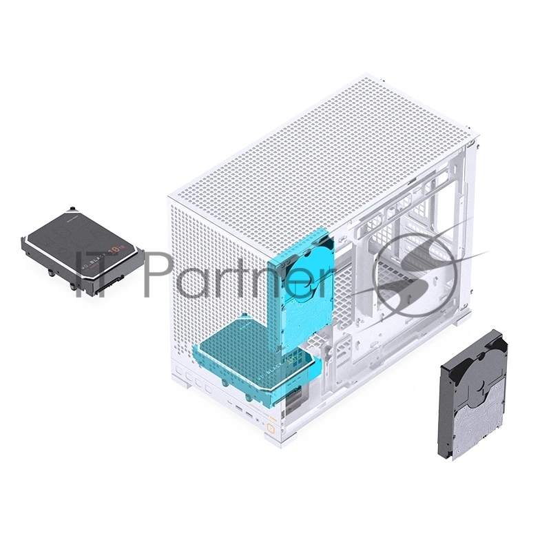 Корпус без блока питания Case JONSBO D32 PRO, Mini-Tower, TG, no fan, 2xUSB-A 3.2 + 1xUSB-C 3.2, mATX, mDTX, mITX White