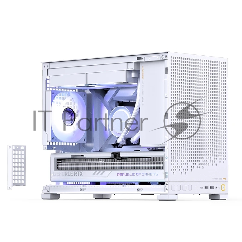 Корпус без блока питания Case JONSBO D32 PRO, Mini-Tower, TG, no fan, 2xUSB-A 3.2 + 1xUSB-C 3.2, mATX, mDTX, mITX White
